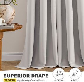 Cobblestone Blackout Curtains for Bedroom Living Room 63 Inches Long 2 Panels