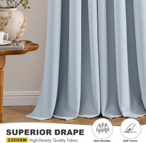 Light Blue Blackout Curtains for Bedroom Living Room 63 Inches Long 2 Panels